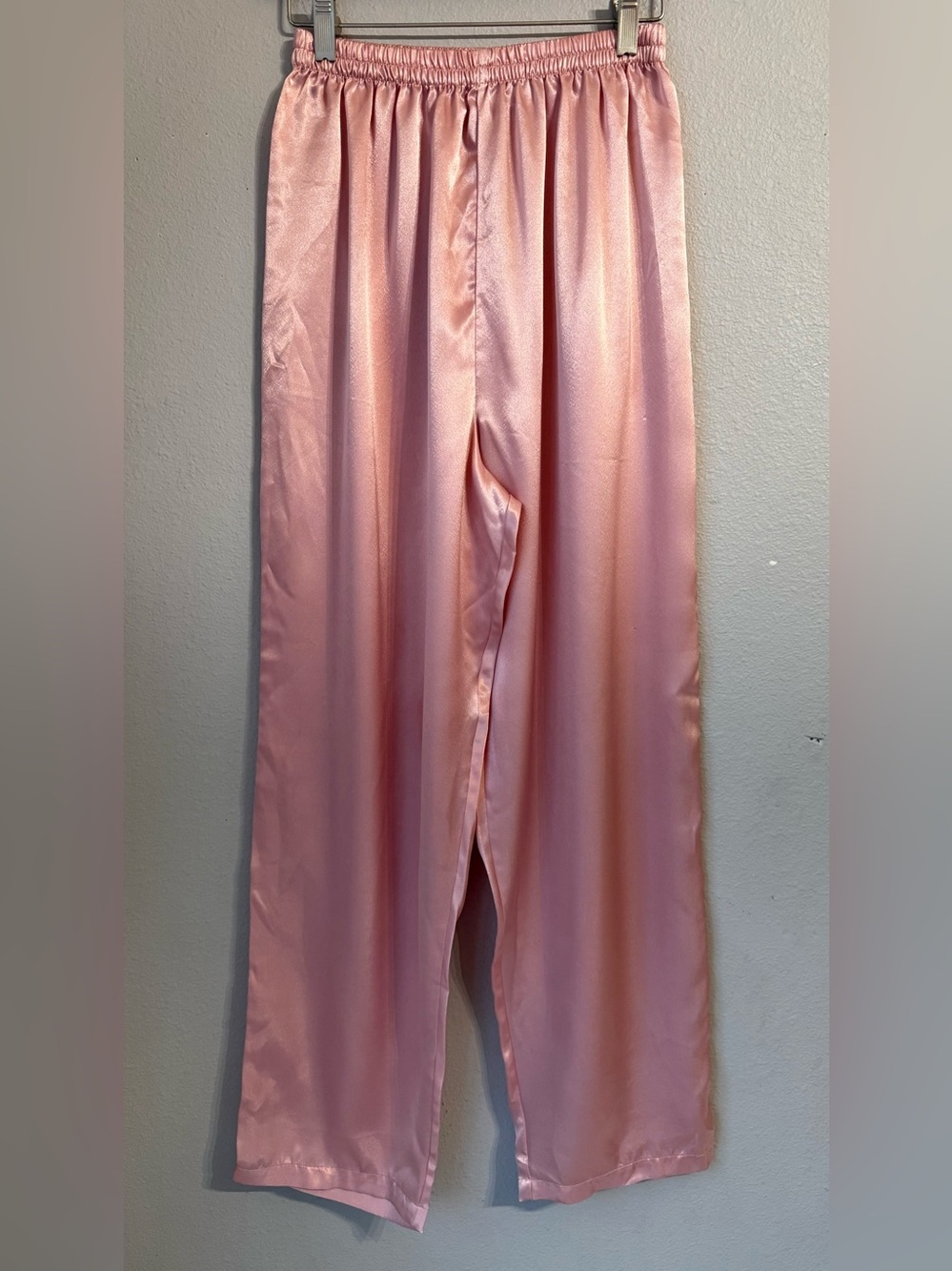 Victoria’s Secret Satin Pink Wide-Leg Pajama Pants Womens Size M Stretch Waist
